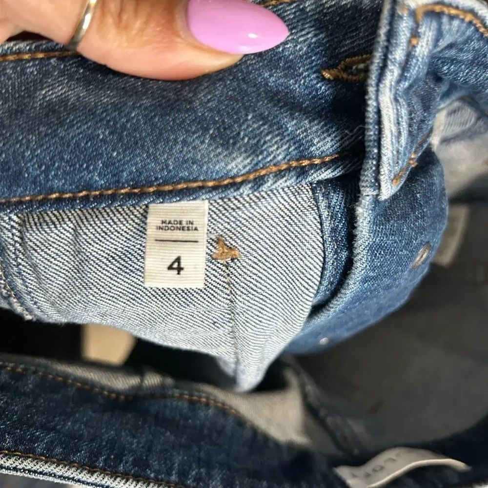 Loft Denim Button Front Mini Skirt - Picture 3 of 4